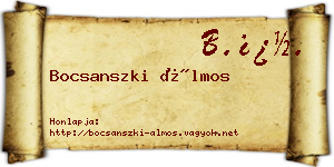 Bocsanszki Álmos névjegykártya